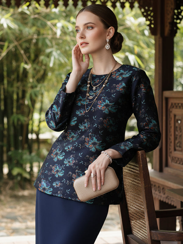 BAJU KURUNG KEDAH RUUHI (NAVY BLUE)